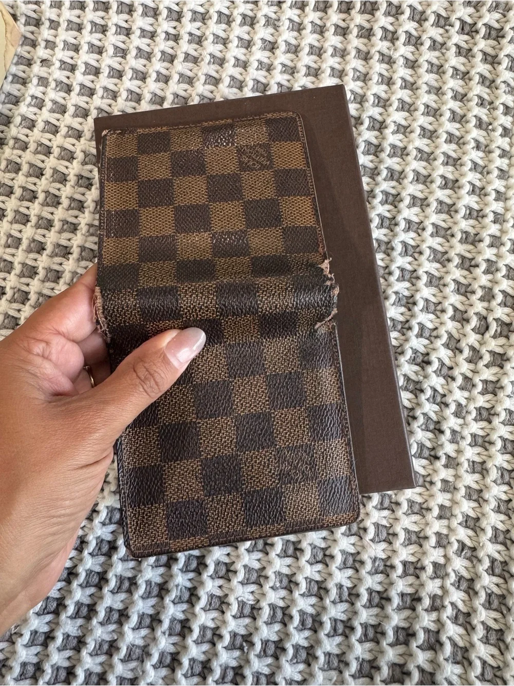 Louis Vuitton Brown Damier Canvas Bi-Fold Card & Key Wallet